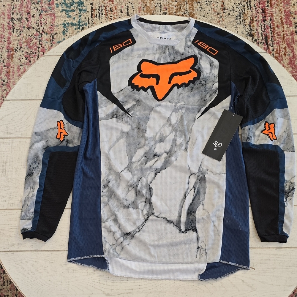 Fox Men's Long Sleeve Shirt - Black, Blue, and Orange